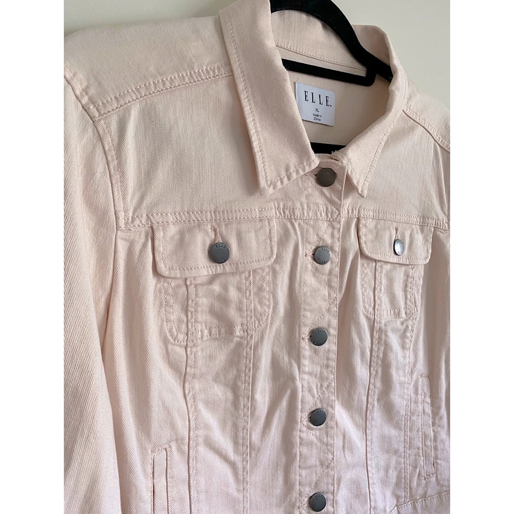 Elle Blush Pink Denim Jacket - Size XL - Picture 3 of 4